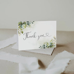 Greenery Baby Shower Thank You Card