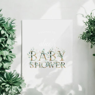 Greenery Baby Shower Welcome Acrylic Sign
