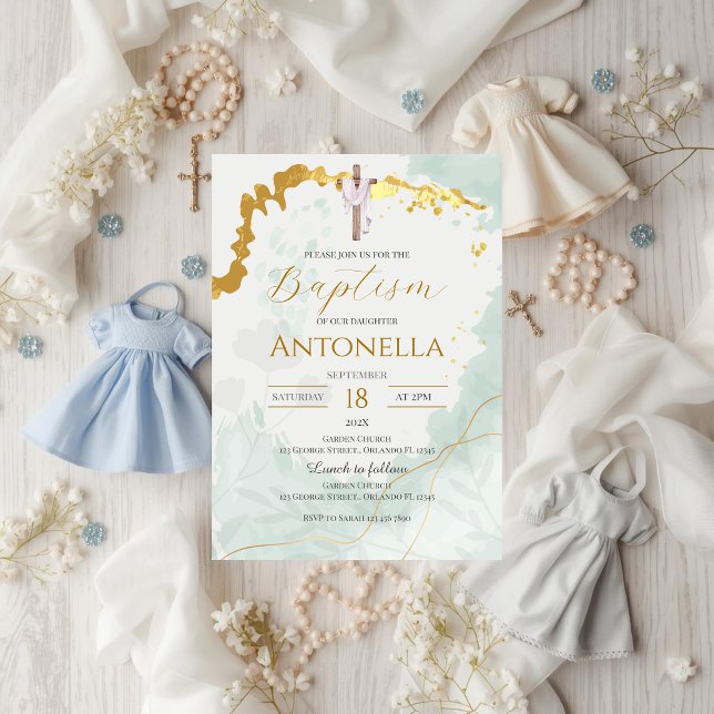 Greenery Baptism Invitation (Creator Uploaded)