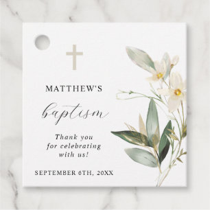 Greenery Baptism Thank You Favour Tags