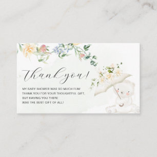 Greenery Bear Gender Neutral Yellow Thank You Encl Enclosure Card