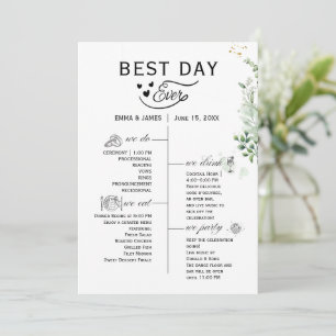 Greenery Best Day Ever Program Invitation