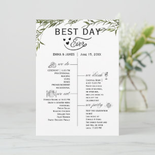 Greenery Best Day Ever Program Invitation