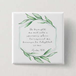 Greenery Bible Verse 15 Cm Square Badge