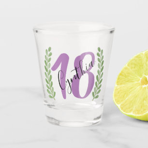 Greenery Birthday Gift   18th   21st   40th   50th Shot Glass