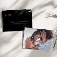 Greenery Black and Gold Photo Maid of Honour Card