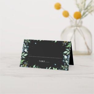 Greenery Black Wedding Place Card