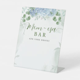 Greenery Blue hydrangea Mum-osa Sign Baby Shower