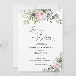 Greenery Blush Pink Bridal Shower Invitation