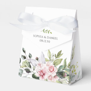 Greenery Blush Pink Wedding Favour Box