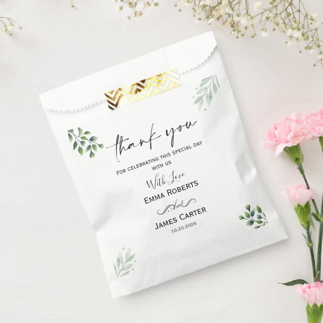 Greenery Boho Leaf Favour Boxes Favour Bags (Sealed)