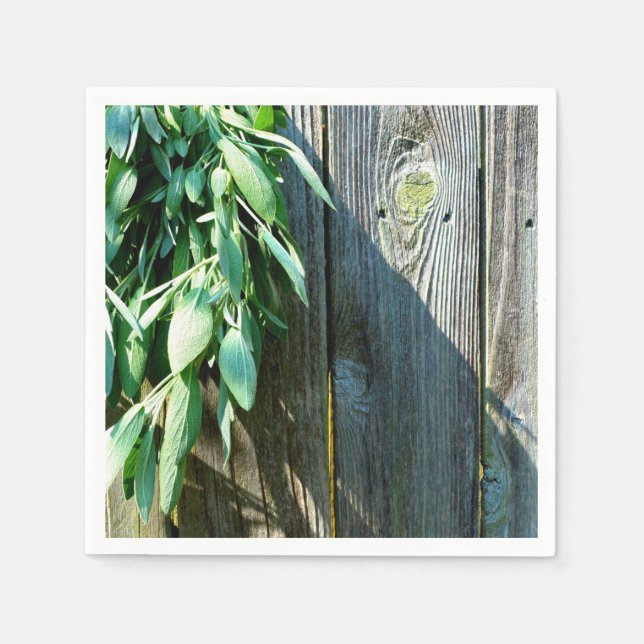 Greenery boho rustic Barn-wood Napkin (Front)