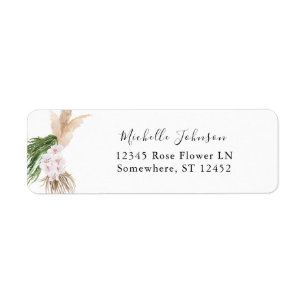 Greenery Boho Tropical Floral 2 Return Address