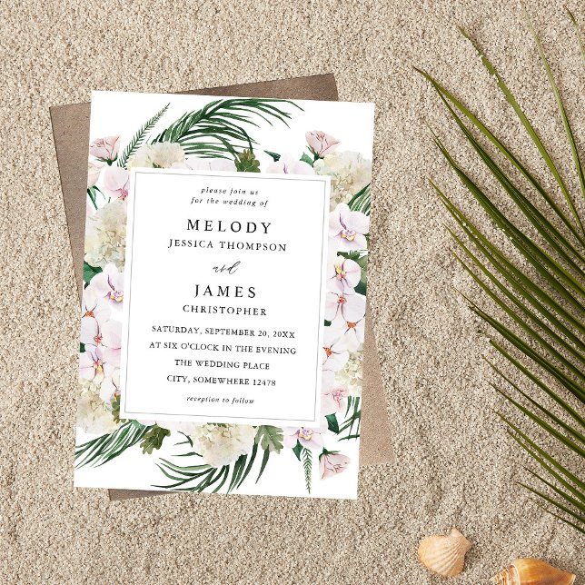 Greenery Boho Tropical Floral Wedding  Invitation (Creator Uploaded)