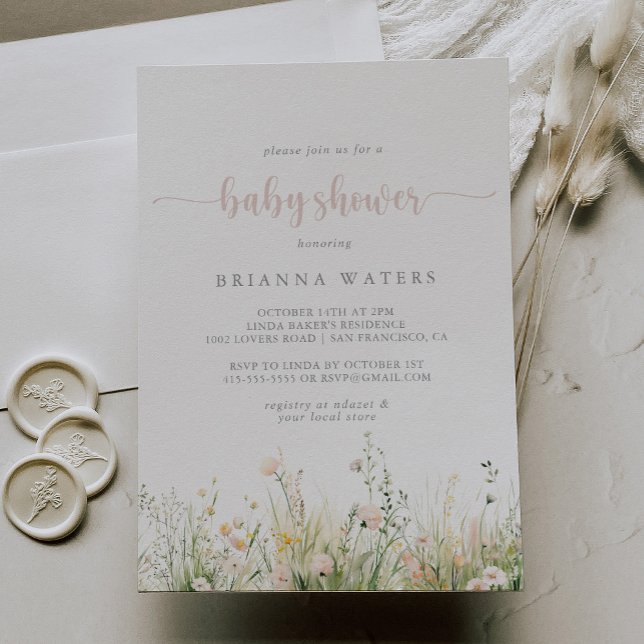 Greenery Boho Wildflower Baby Shower Invitation (Creator Uploaded)