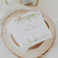 Greenery Boho Wildflower Baby Shower Napkins