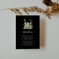 Greenery Boho Wildflower Black Wedding Directions 