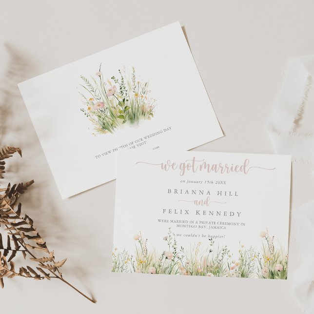 Greenery Boho Wildflower Elopement Announcement (Creator Uploaded)