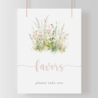 Greenery Boho Wildflower Favours Sign