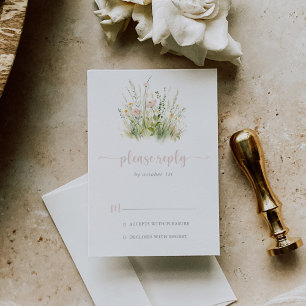 Greenery Boho Wildflower RSVP Card