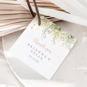 Greenery Boho Wildflower Wedding Favour Tags