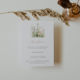 Greenery Boho Wildflower Wedding Reception Enclosure Card