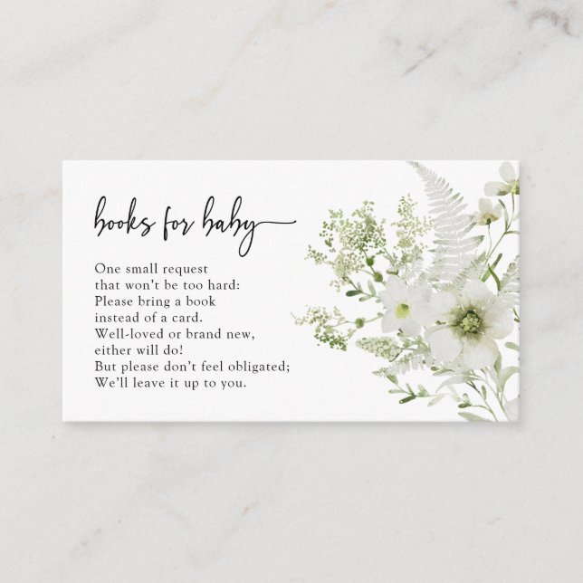 Greenery Books For Baby Enclosure Card (Front)