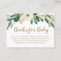 Greenery Books for Baby Insert Card