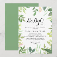 Greenery Botanical BabyQ Baby Shower Barbecue