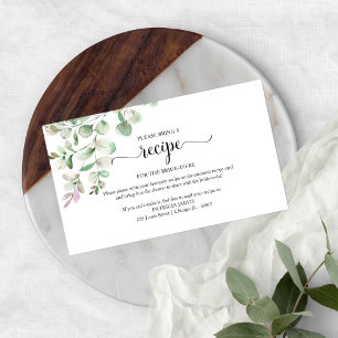 Greenery Botanical Bridal Shower Recipe Insert