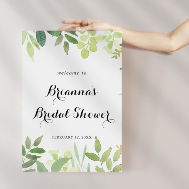 Greenery Botanical Bridal Shower Welcome Poster (Creator Uploaded)