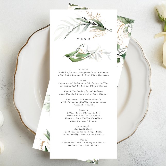 Greenery Botanical Eucalyptus Modern Sage Menu (Creator Uploaded)