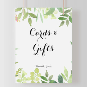 Greenery Botanical Foliage Cards and Gifts Sign