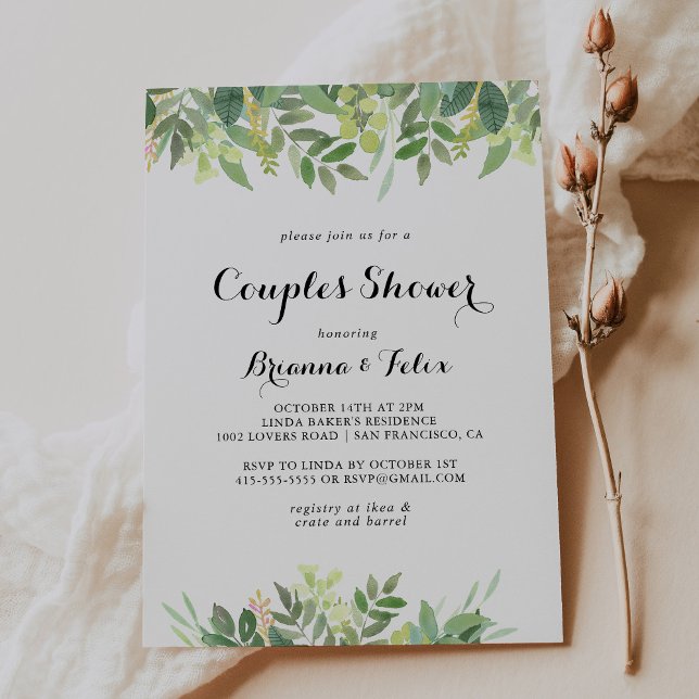 Greenery Botanical Foliage Couples Shower Invitation (Creator Uploaded)