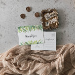 Greenery Botanical Foliage Thank You Postcard<br><div class="desc">This greenery botanical foliage thank you postcard is perfect for a simple wedding. This beautiful watercolor design features botanical green foliage. Customise the back of the postcard, including your names, return address and a thank you message. Or, leave the thank you message template section void to draught a few words...</div>