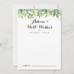 Greenery Botanical Foliage Wedding Well Wishes Advice Card<br><div class="desc">This greenery botanical foliage wedding well wishes advice card is perfect for a simple wedding. This beautiful watercolor design features botanical green foliage. These cards are perfect for a wedding, bridal shower, baby shower, graduation party & more. Personalise the cards with the names of the bride and groom, parents-to-be or...</div>