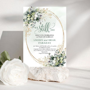 Greenery Botanical Gold Foliage We Still Do Invite