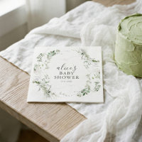 Greenery Botanical Script Baby Shower