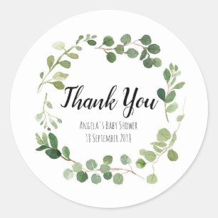 Greenery Botanical Thank You Sticker