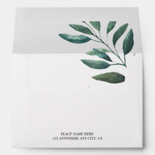Greenery Botanical Wedding Return Address Envelope