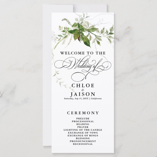 Greenery Botanicals Watercolor Calligraphy Program (Front)