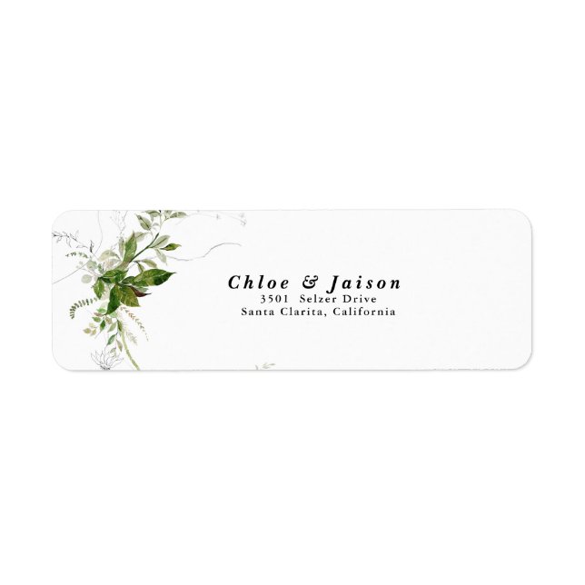 Greenery Botanicals Watercolor Calligraphy Wedding (Front)