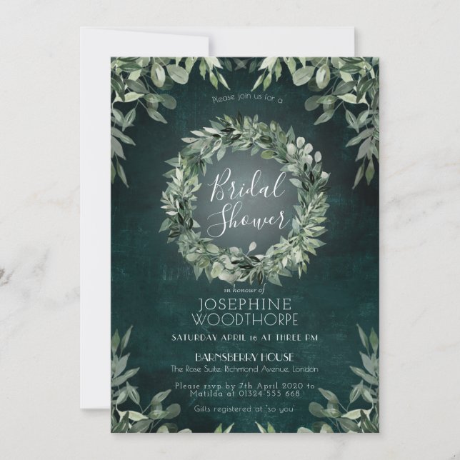 Greenery Bouquet Wedding Suite Invitation (Front)