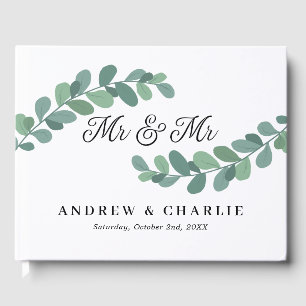 Greenery Branches Mr & Mr Gay Wedding Guest Book