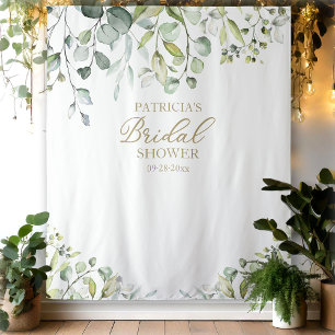 Greenery Bridal Shower Backdrop Photo Prop Tapestry