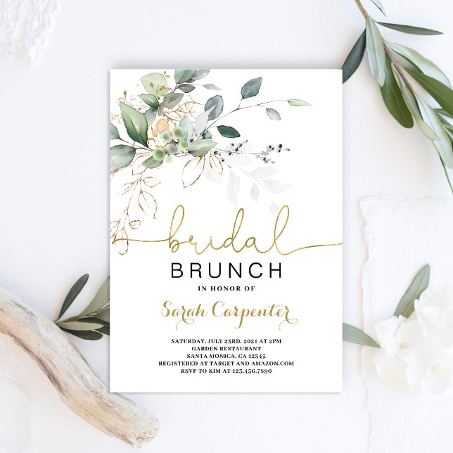 Greenery Bridal Shower Brunch invitation (Creator Uploaded)