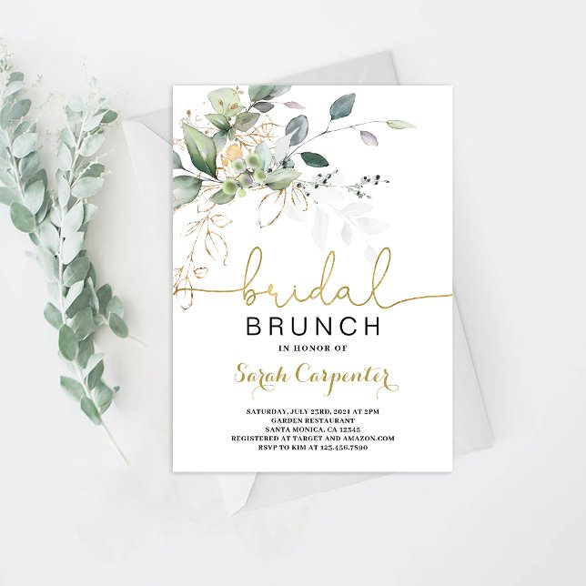 Greenery Bridal Shower Brunch invitation (Creator Uploaded)