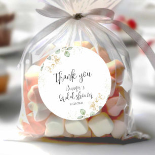 Greenery Bridal Shower Classic Round Sticker