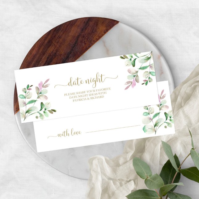 Greenery Bridal Shower Date Night Jar Cards (Creator Uploaded)