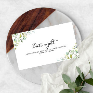 Greenery Bridal Shower Date Night Jar Cards